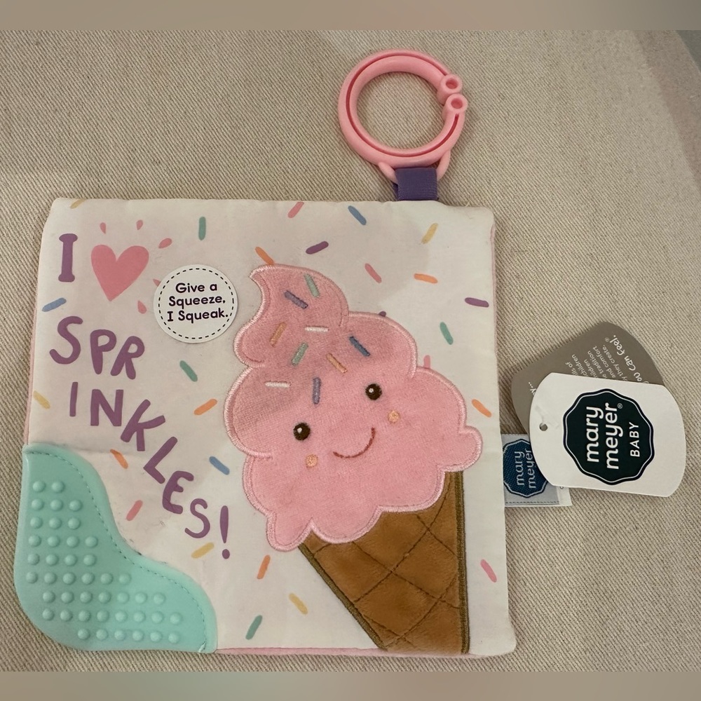 🤍 NWT Mary Meyer Sweet Soothie Sprinkles Ice Cream Crinkle Teether – 6×6″ - Picture 5 of 8